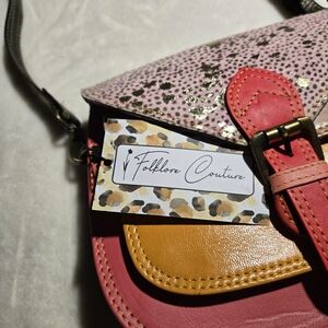 Recycled 100% Leather Crossbody Saddle Bag - One Of A Kind And Eco Friendly